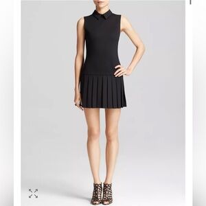 Alice + Olivia Collared Pleated Drop Waist Dress Wool Mix Size 4